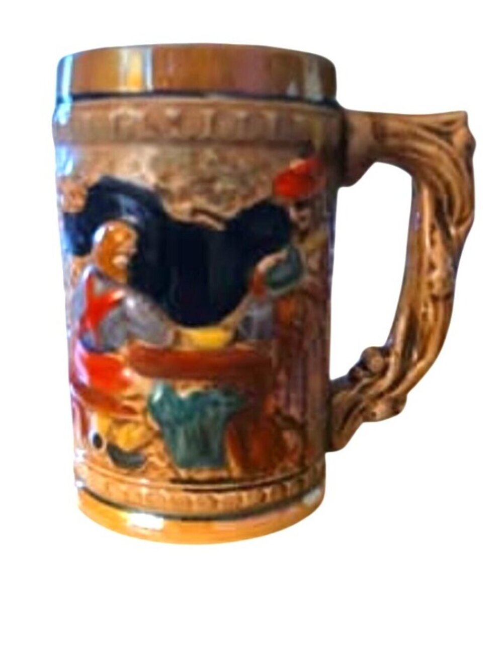 VINTAGE ~ German Style Stein/Mug Scene of Men Talking & Drinking Made In JAPAN